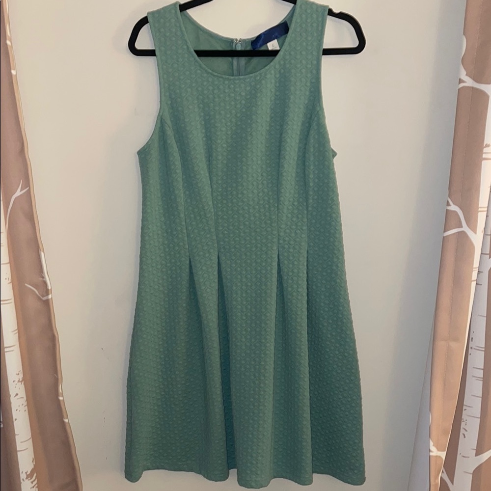 Quilted Teal Skater Dress